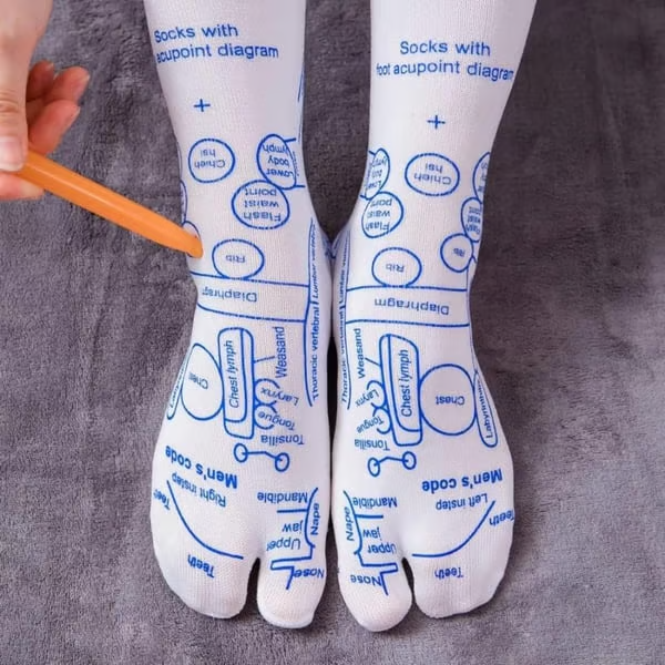 Instant Pain Relief! SoleRevify™ Reflexology Socks with Amber Massage Stick (Doctor-Recommended)