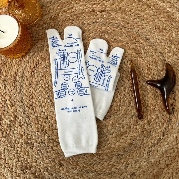 Instant Pain Relief! SoleRevify™ Reflexology Socks with Amber Massage Stick (Doctor-Recommended)