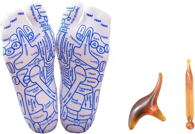 Instant Pain Relief! SoleRevify™ Reflexology Socks with Amber Massage Stick (Doctor-Recommended)