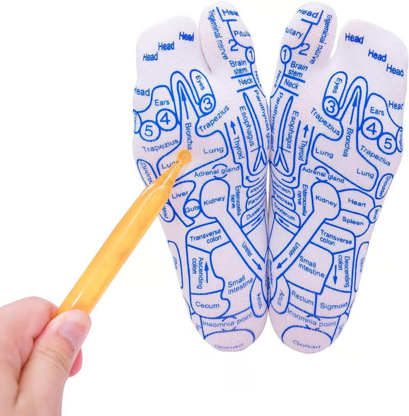 Instant Pain Relief! SoleRevify™ Reflexology Socks with Amber Massage Stick (Doctor-Recommended)
