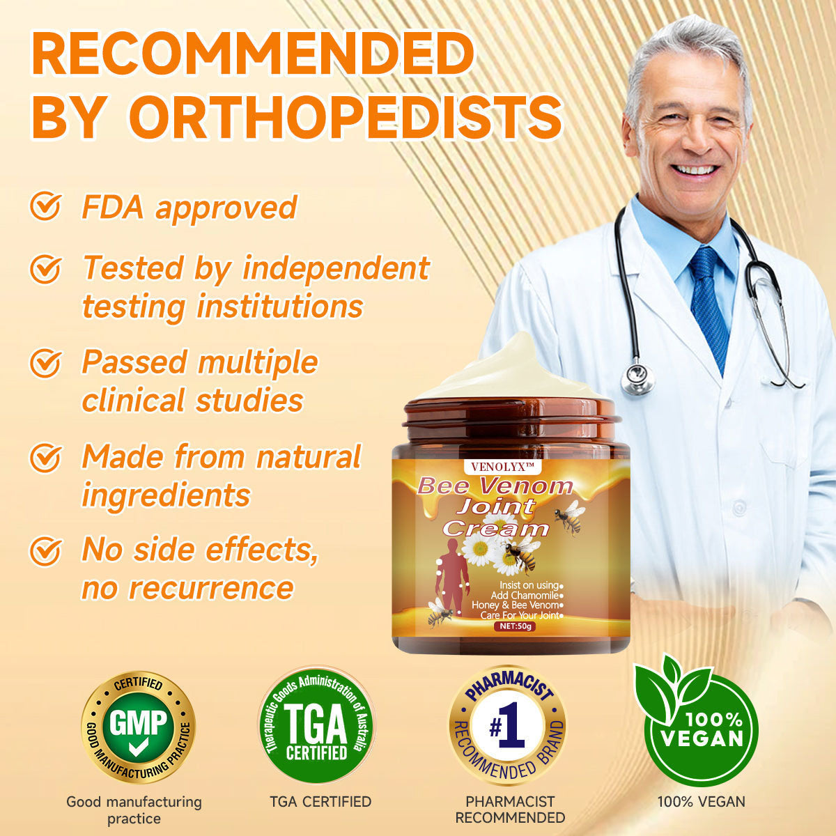VENOLYX™ Bee Venom Rapid Therapy Joint Cream|Deep Penetration for Joint Repair