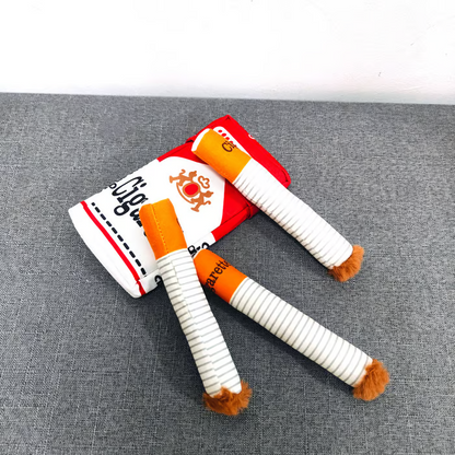 🐶Peapetal™ Squeaky Cigar Dog Toy - Interactive Plush Chew Toy with Treat Hideaway