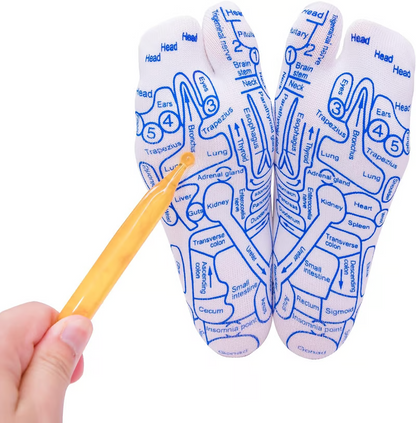 Instant  Pain Relief! SoleRevify™ Reflexology Socks with Amber Massage Stick (Doctor-Recommended)