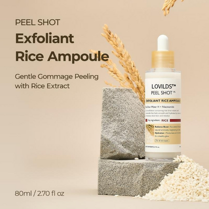 Peel Shot Glow Rice Ampoule Duo - Serums for Brightening, Exfoliating, and Moisturizing