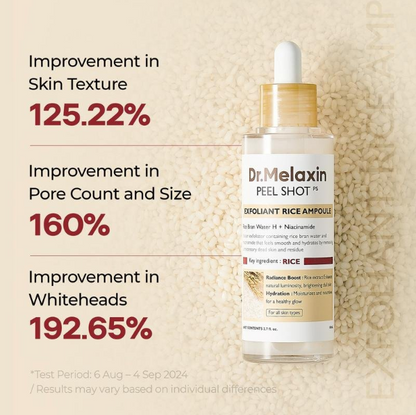 Peel Shot Glow Rice Ampoule Duo - Serums for Brightening, Exfoliating, and Moisturizing