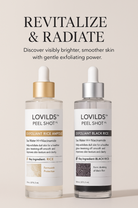 Peel Shot Glow Rice Ampoule Duo - Serums for Brightening, Exfoliating, and Moisturizing