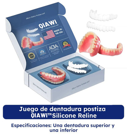 QIAWI™- Premium Custom Silicone Denture Set Dual Certification by the American Dental Association (ADA) & the U.S. Food and Drug Administration (FDA)
