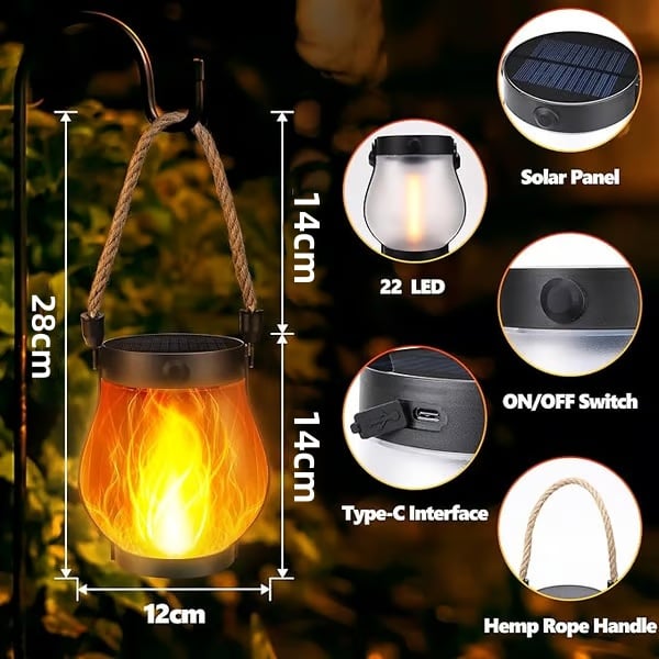 🔥Last Day Promotion 50% OFF🔥Dancing flame Solar Lantern Outdoor Lights