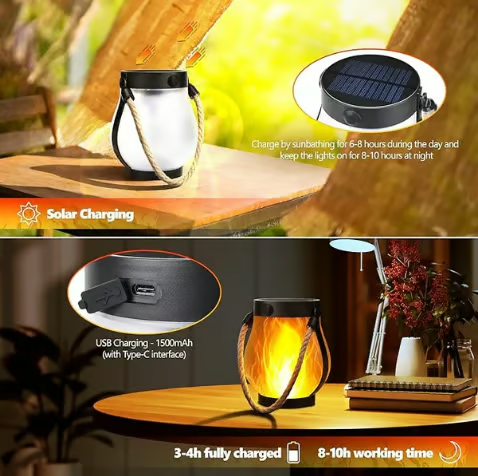 🔥Last Day Promotion 50% OFF🔥Dancing flame Solar Lantern Outdoor Lights